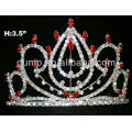 Couronne de tiare en pierre rouge et claire